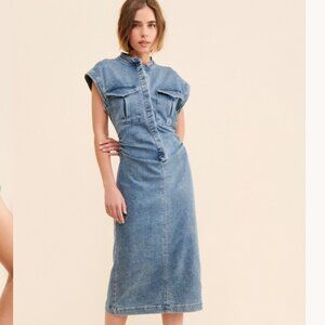 En Saison from Free People Lira Denim Midi Dress size Small